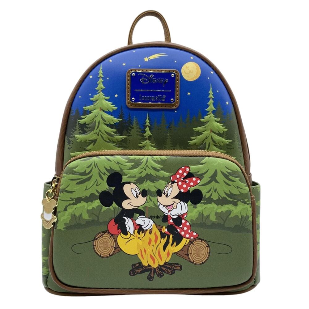 Loungefly Disney Minnie & Mickey Mouse Glow in the Dark Camping Mini Backpack